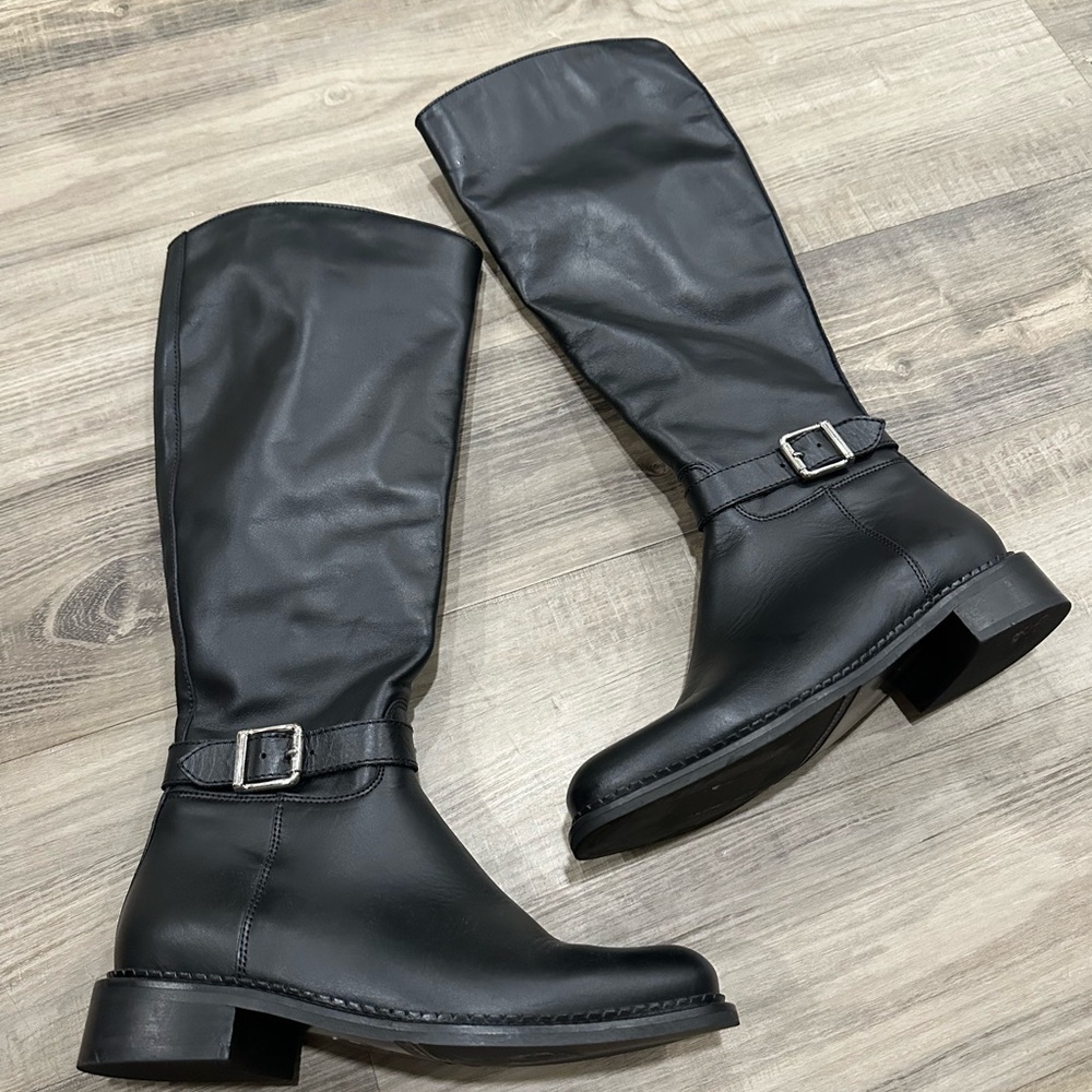 La Canadienne Women’s “Stevie” Black Leather Tall Boots – Size 7
